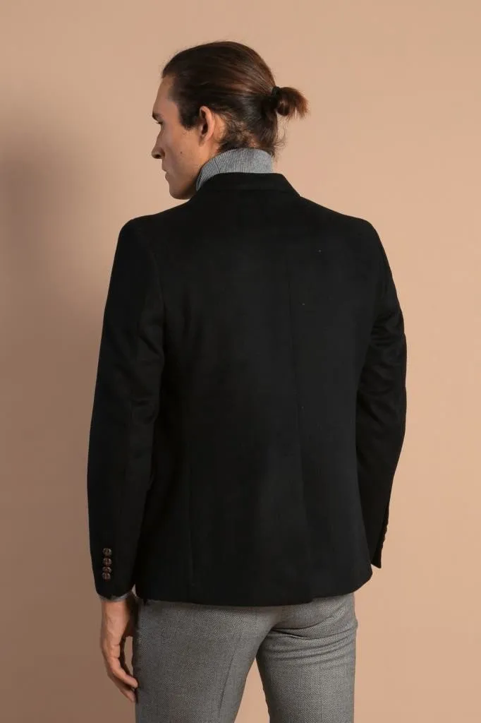 15530 Black Double Breasted Blazer