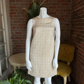 1960s Gold Jacquard Shift Dress