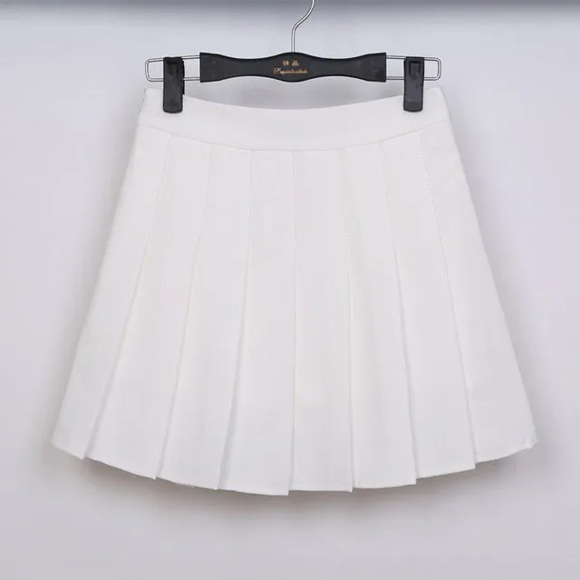 2018 New Spring high waist ball pleated skirts Harajuku Denim Skirts solid a-line sailor skirt Plus Size Japanese school uniform