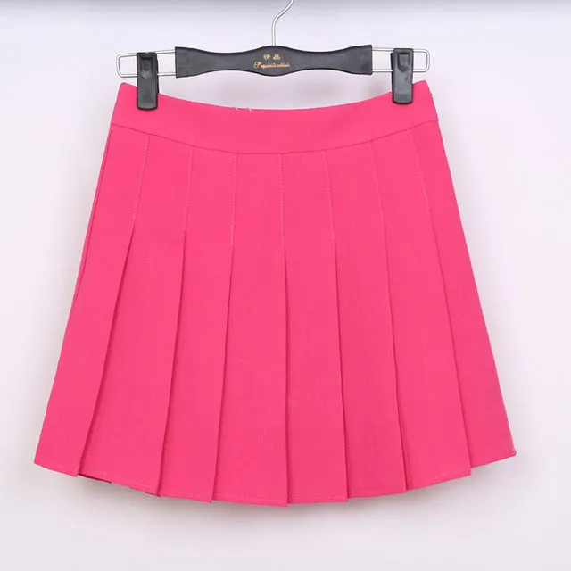 2018 New Spring high waist ball pleated skirts Harajuku Denim Skirts solid a-line sailor skirt Plus Size Japanese school uniform