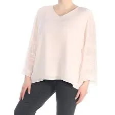 Alfani Solid Layered-Sleeve Top, Size Small