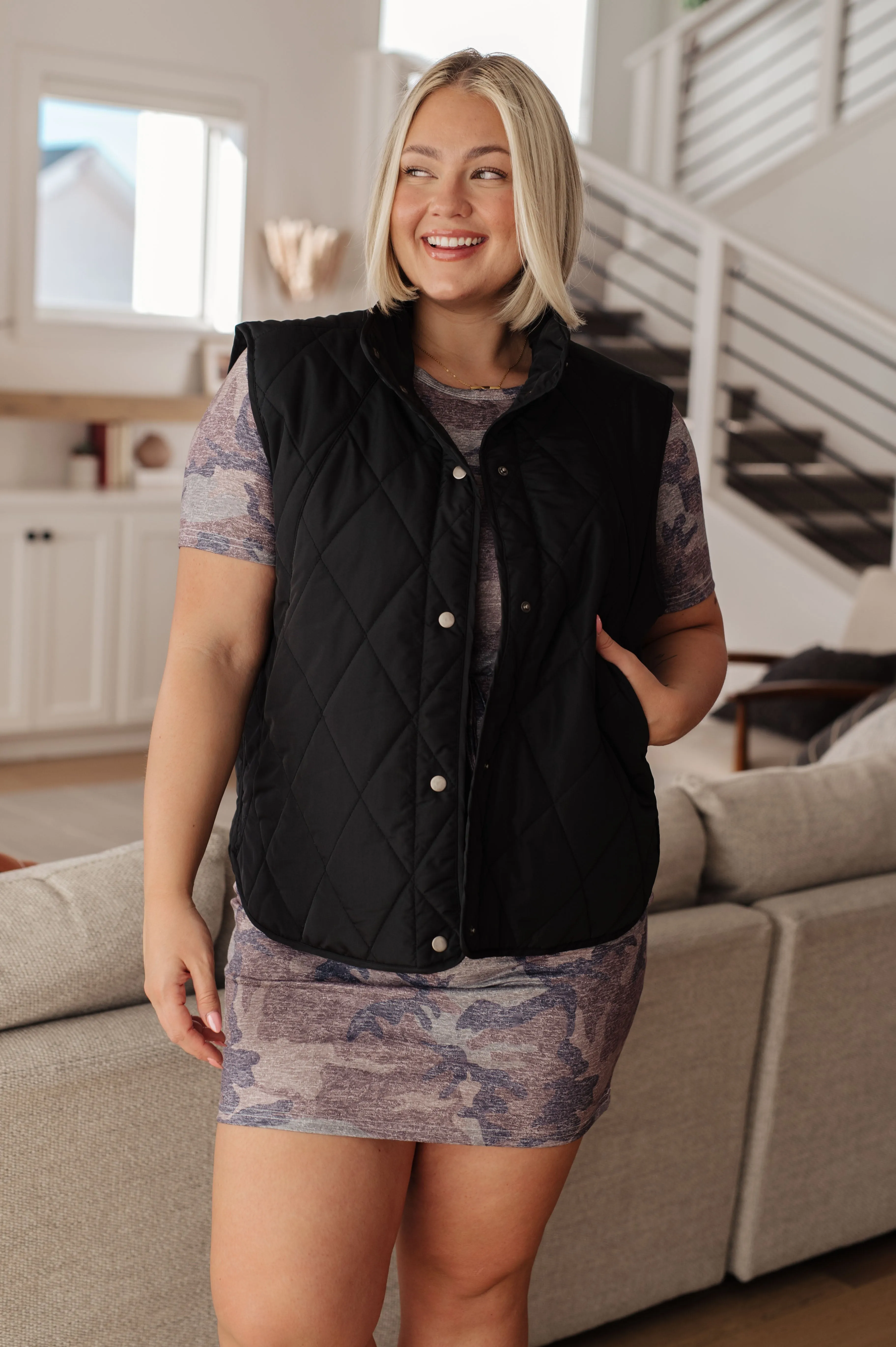 Beck Puffer Vest in Black