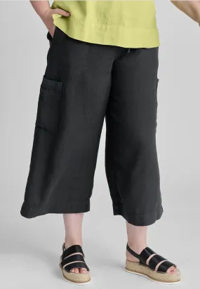 Black Linen Drawstring Pants