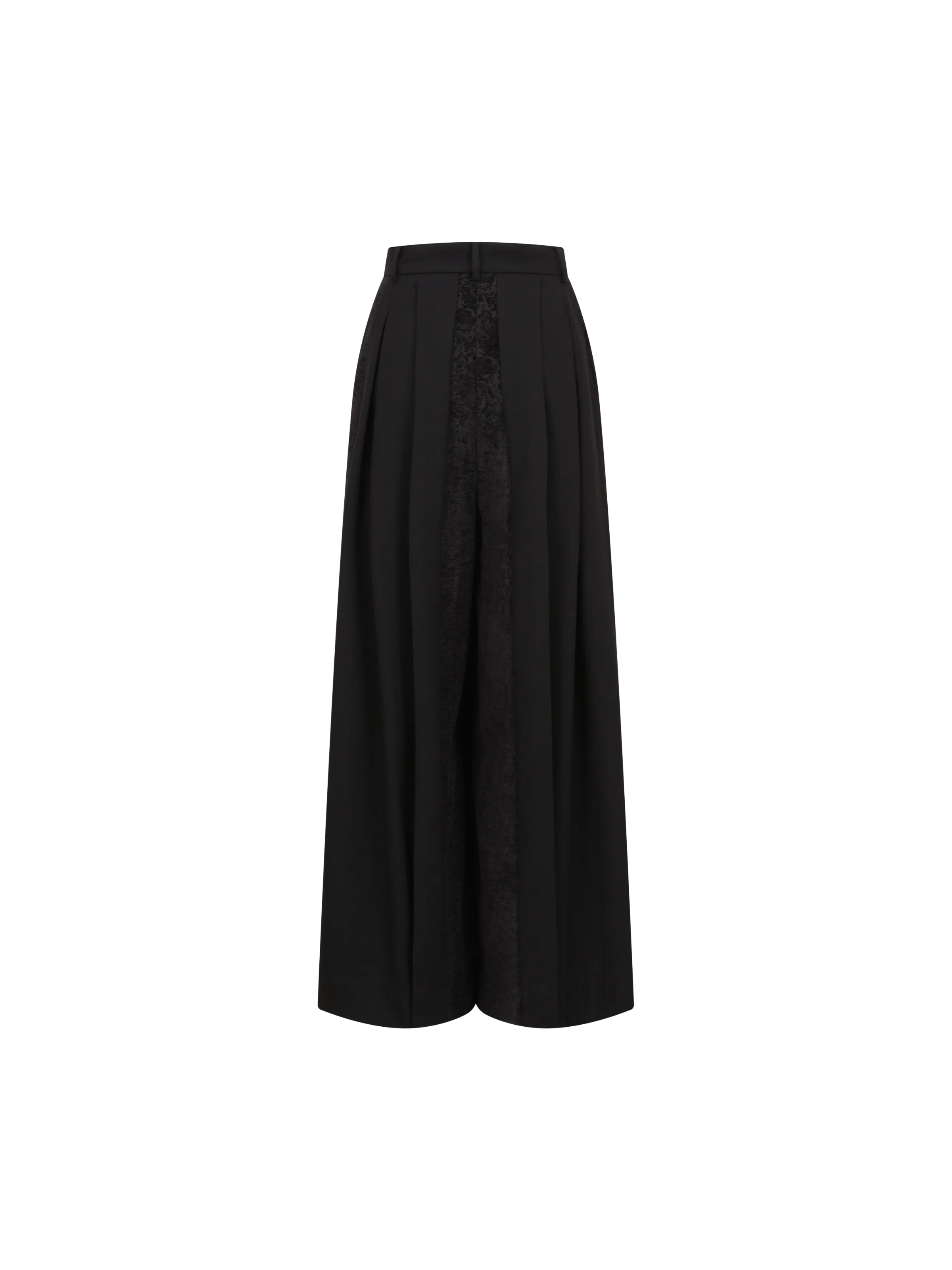 Black Patchwork Wide-Legged Pants