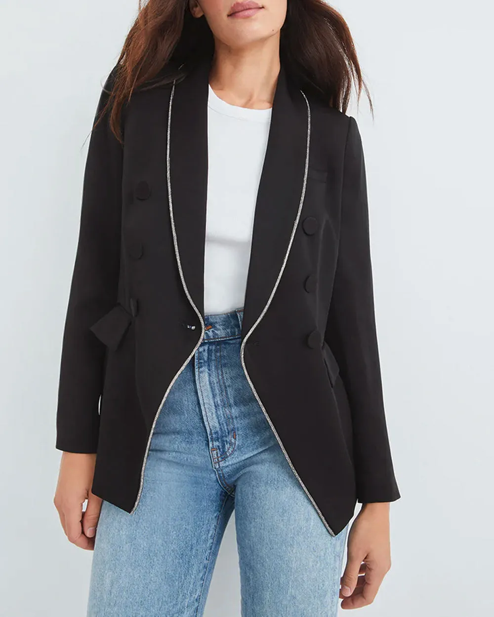 Black Satin Jagger Dickey Jacket