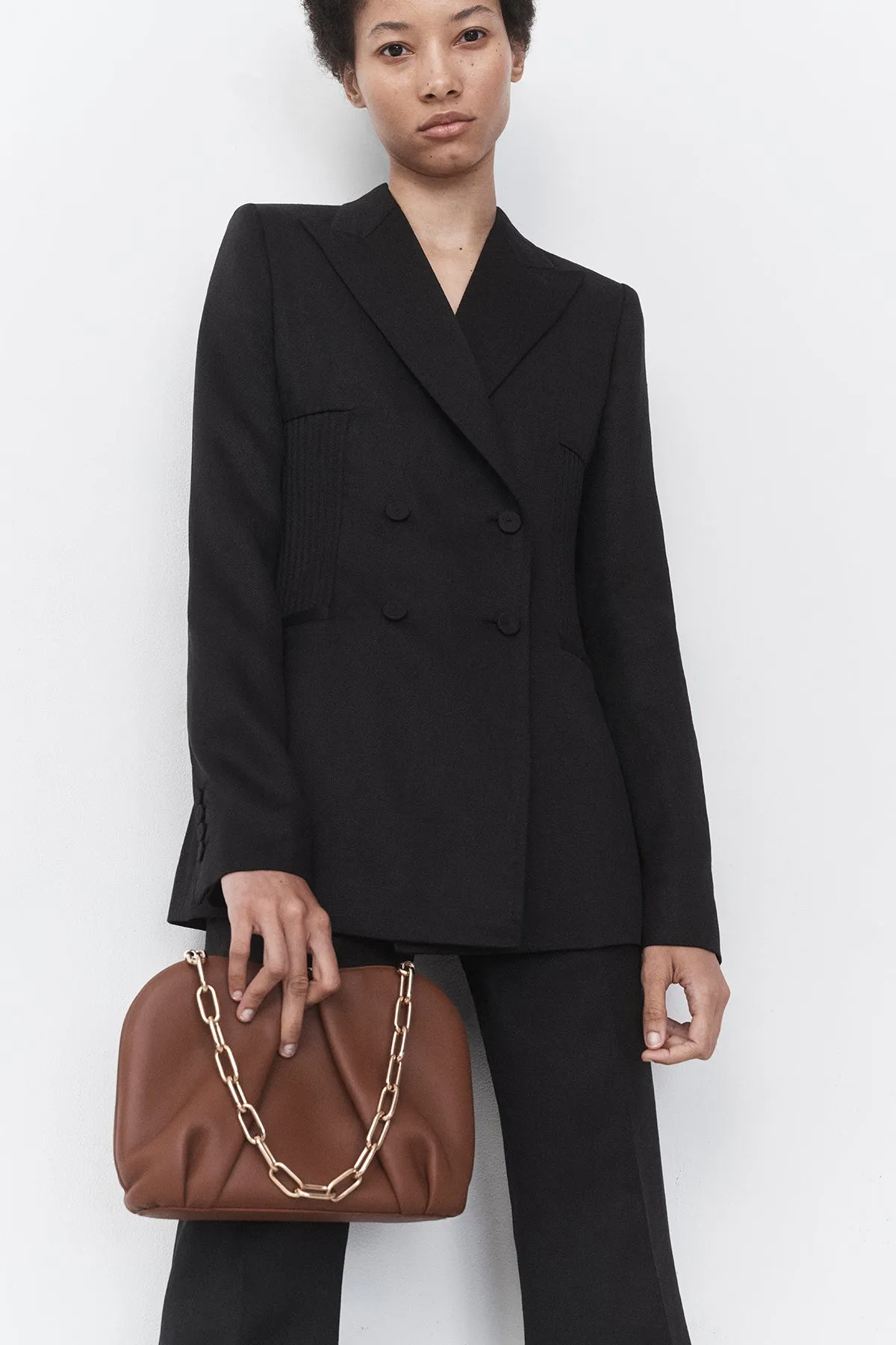 Brett Blazer in Black Textured Linen