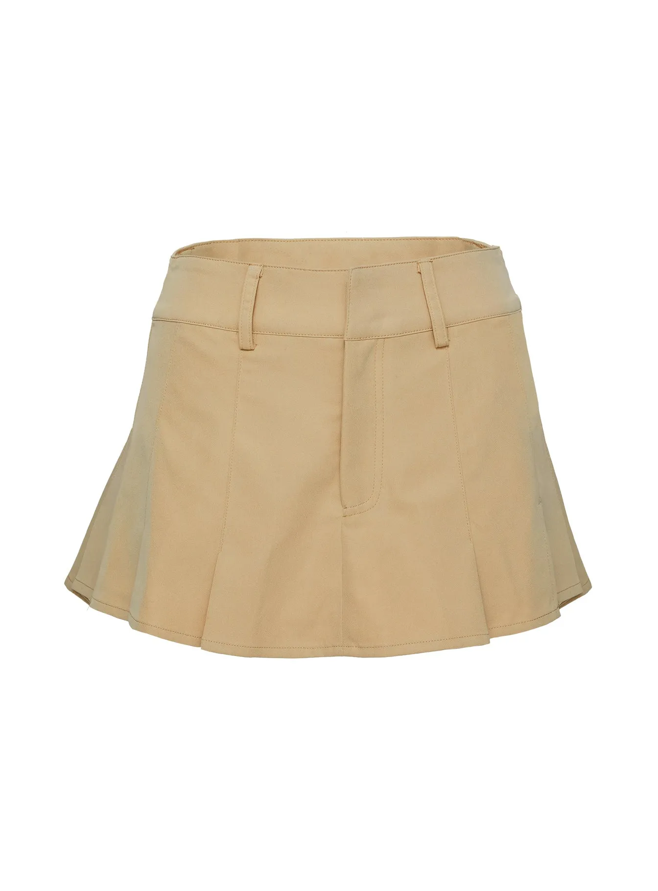 Calianna Pleated Mini Skort Camel