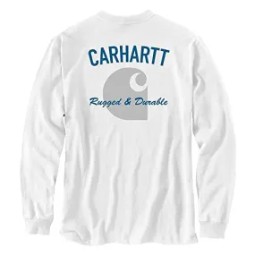 Carhartt 105428 Men's 105428 Relaxed Fit Heavyweight Long-Sleeve Pocket Durable Graphi - 3X-Large Regular - White