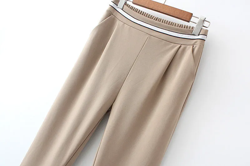 Casual Women Pants Plus Size Elastic Waist Suits Drape Slim Look Loose Pants