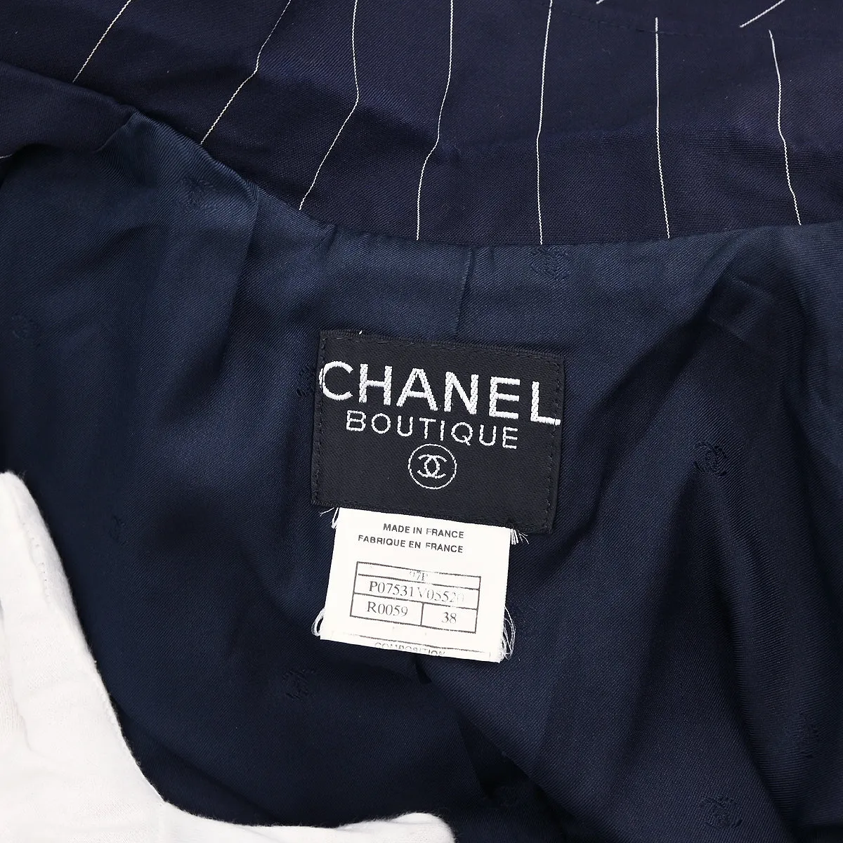 Chanel 1997 Double Breasted Jacket Navy #38