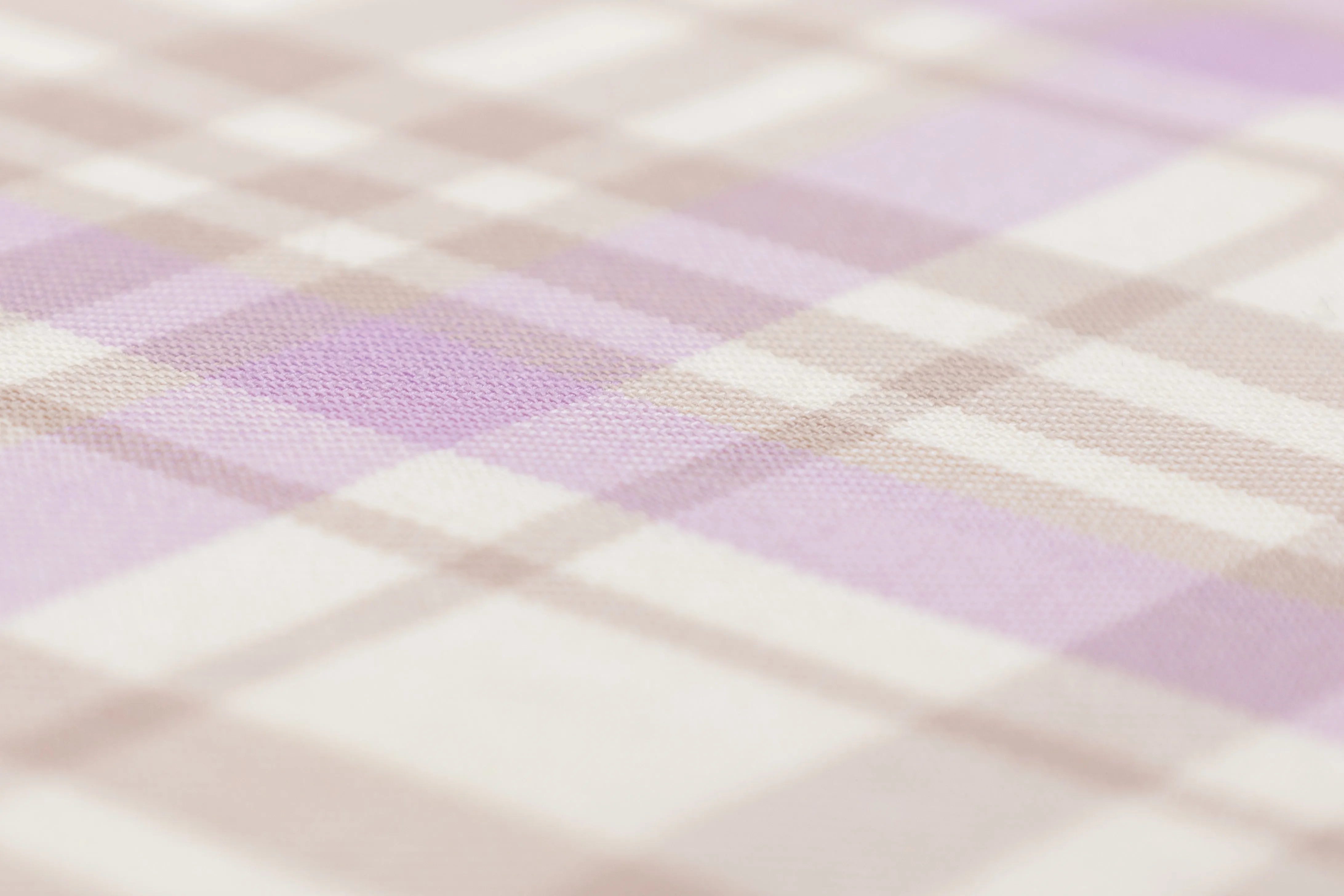 Checked Italian Wool Suiting - Purple / Taupe