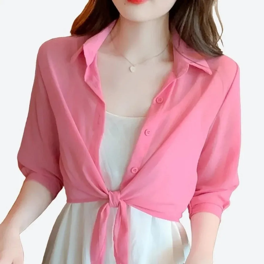 Chic Tie-Front Layered Blouses