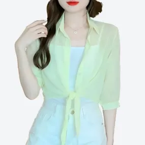 Chic Tie-Front Layered Blouses