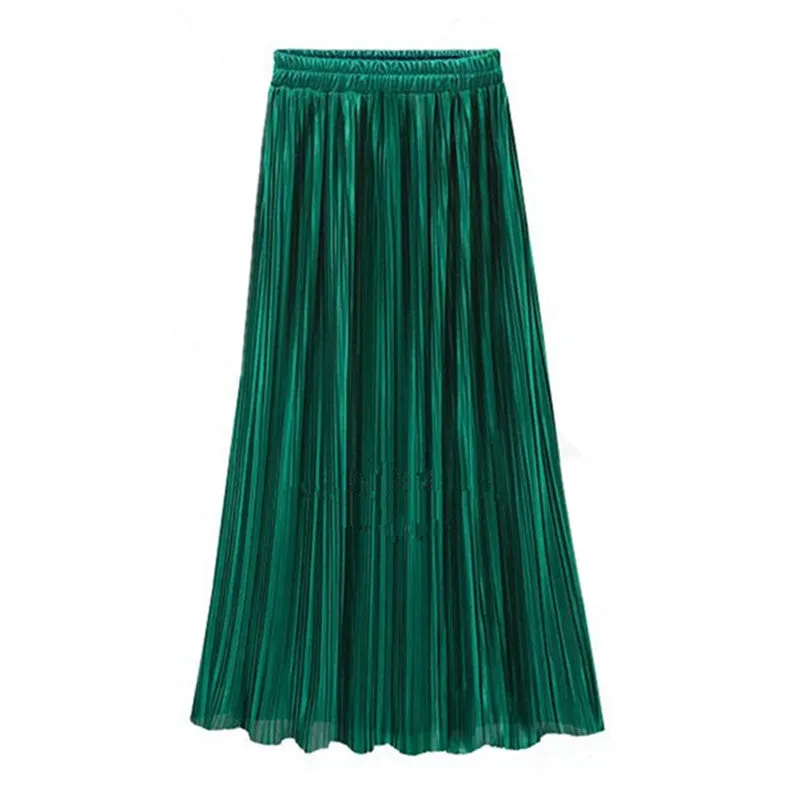 Classic Flowy Chiffon Pleated Midi Skirt Long Length