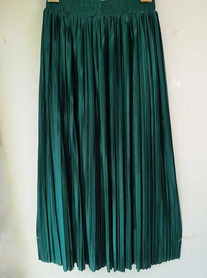 Classic Flowy Chiffon Pleated Midi Skirt Long Length