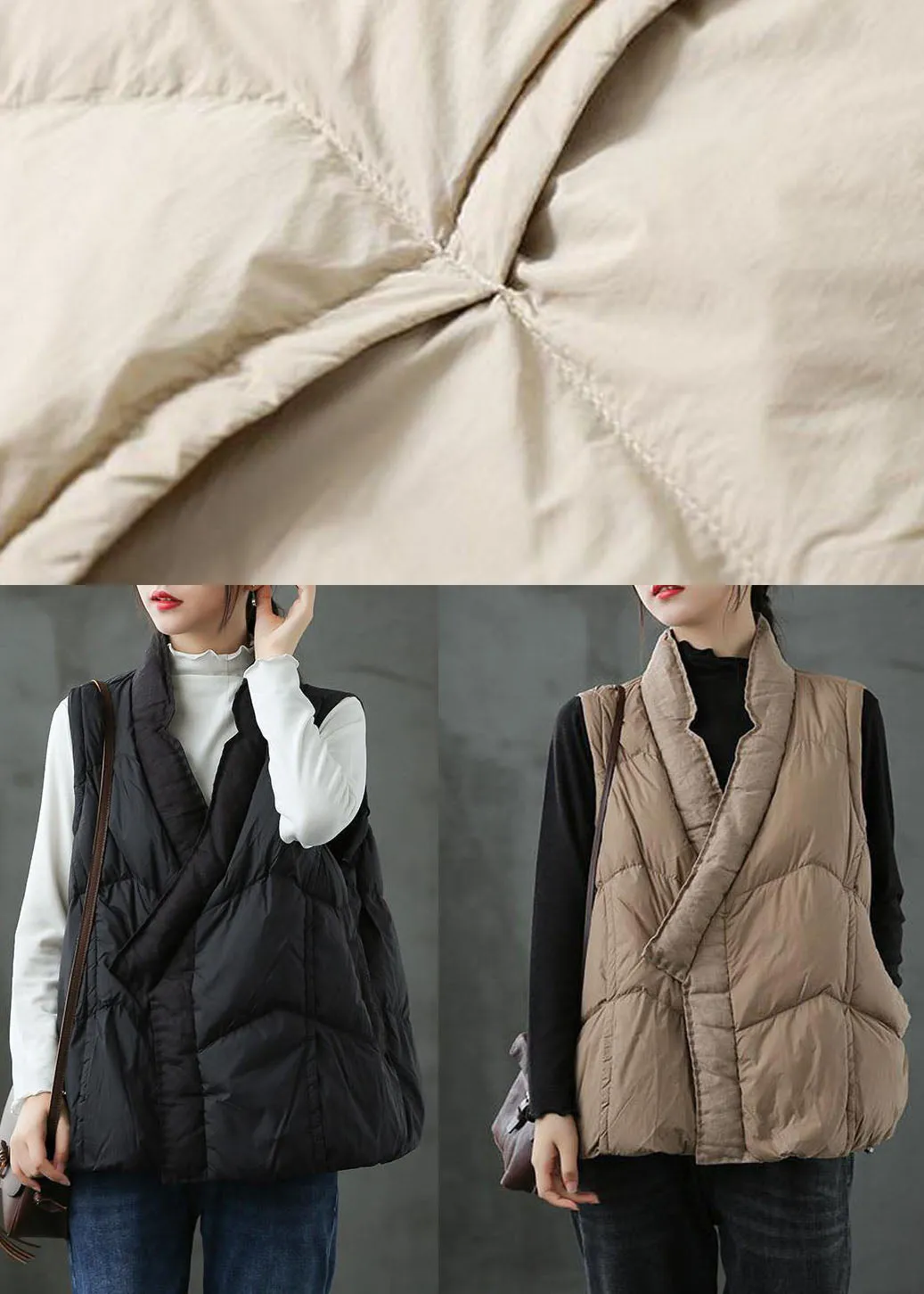 DIY Black fashion Warm Winter Puffer Vest