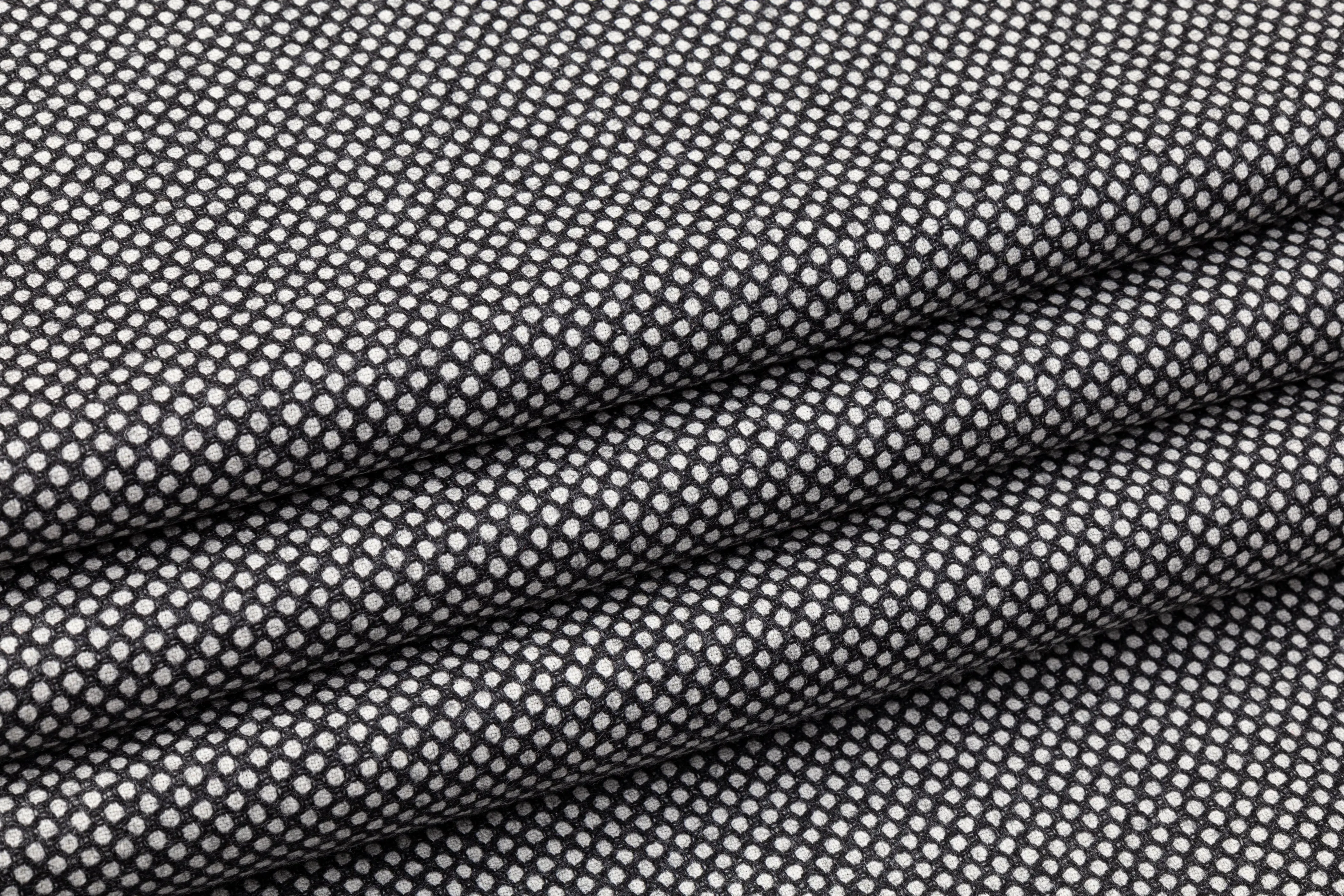 Dotted Italian Wool Suiting - Black / White