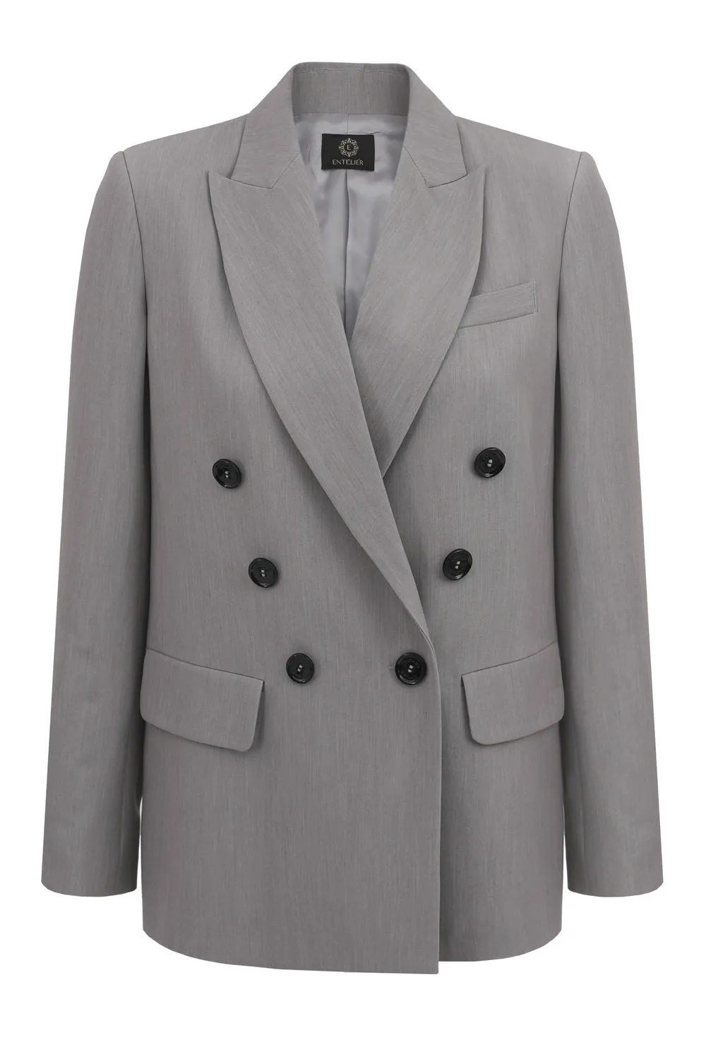 Double-Breasted Blazer Gray