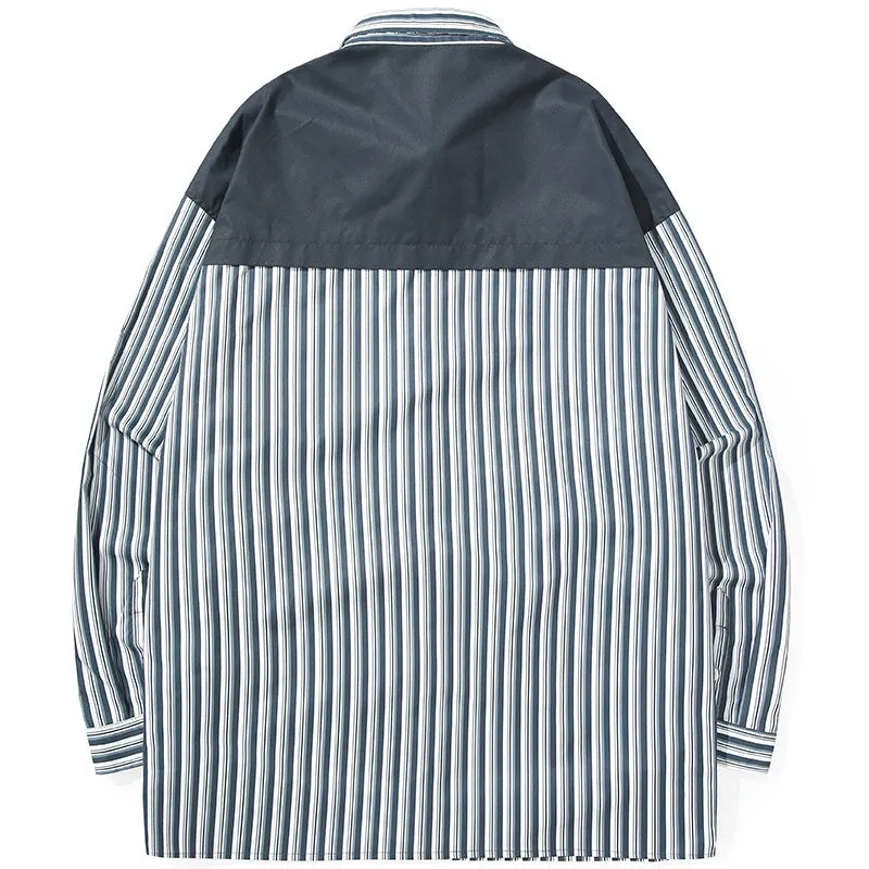 Fake Two Piece Stripe Logo Vest Shirt