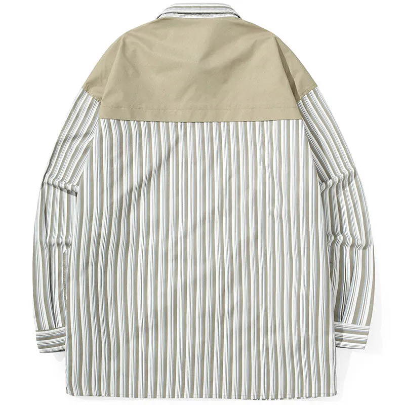 Fake Two Piece Stripe Logo Vest Shirt