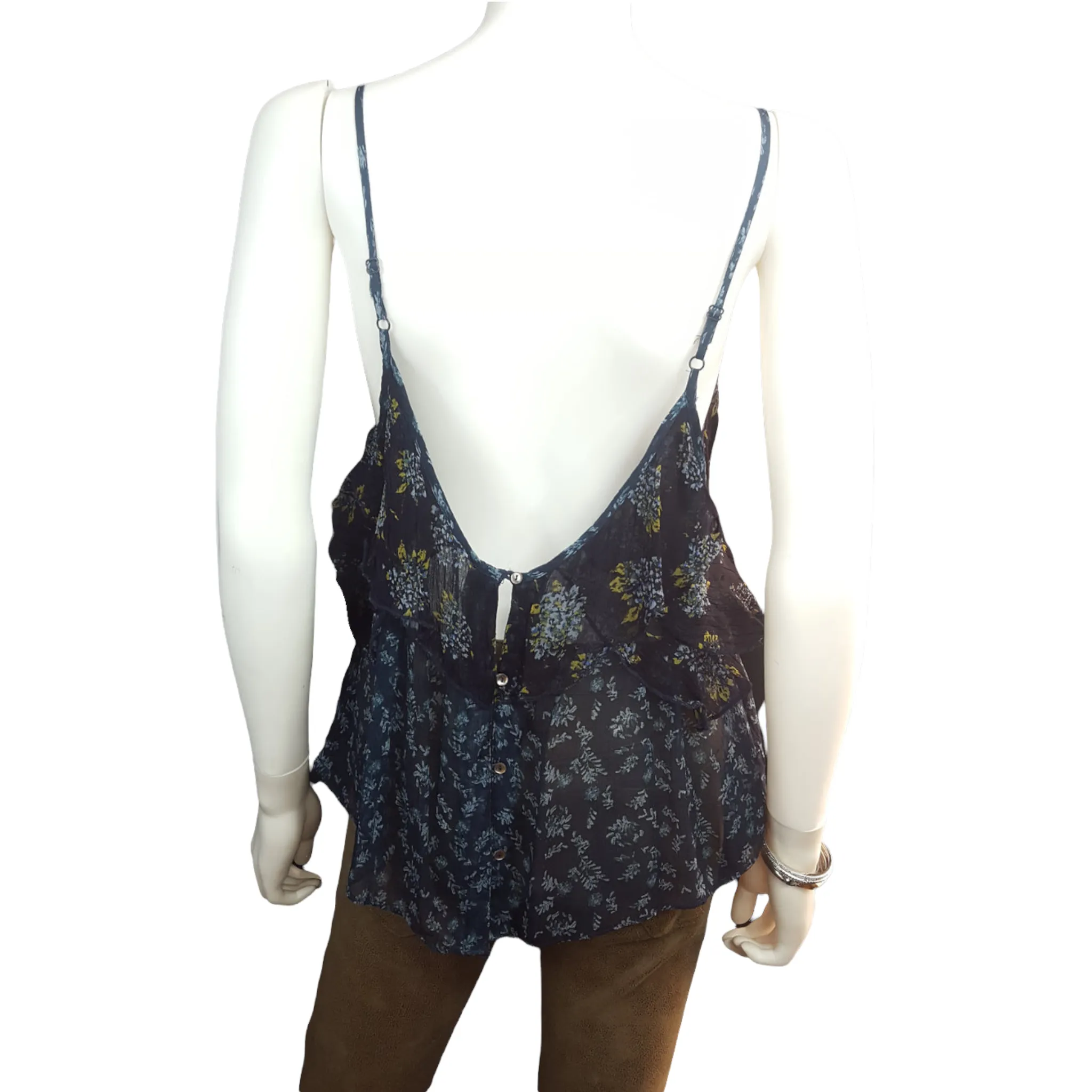 Free People Spaghetti Strap Flutter Blouse Size L