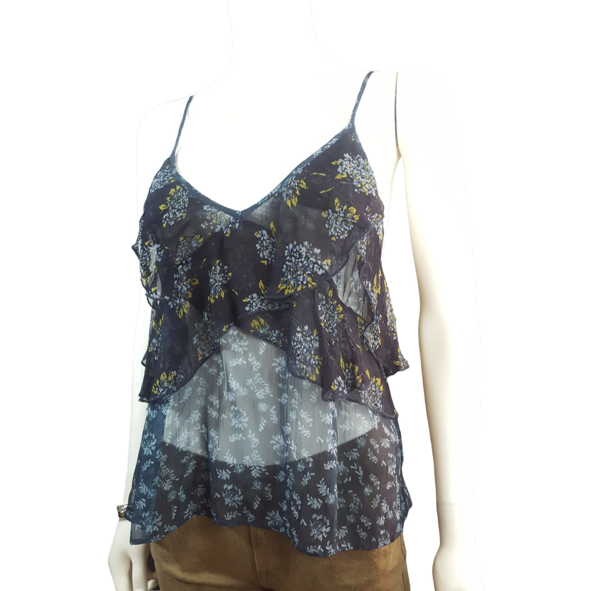 Free People Spaghetti Strap Flutter Blouse Size L