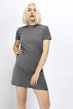 Grey Sparkly Studded Shift Dress