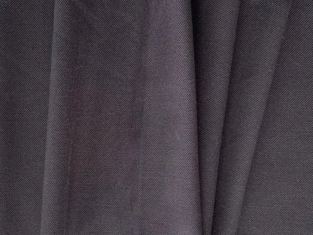 High-End Sunset Plum Slate Grey Wool Blend Twill (Made in Italy)