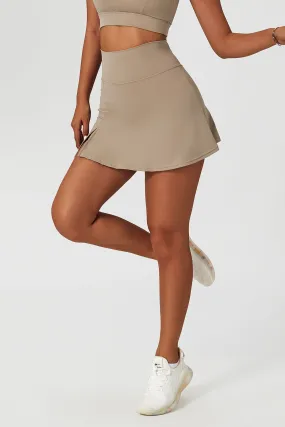 High Waist Side Split Tennis Skirt