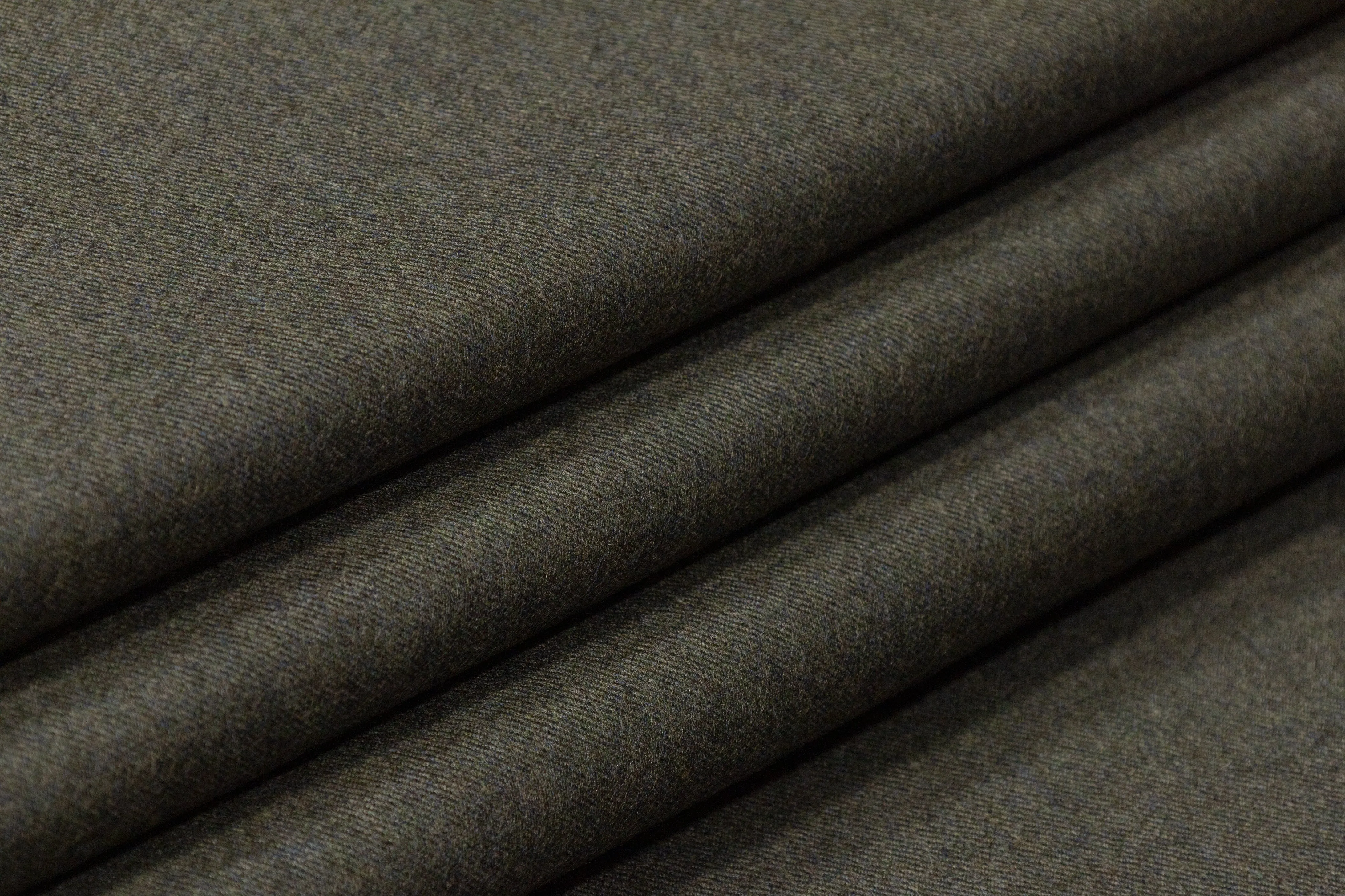 Italian Wool Flannel Suiting - Olive Green