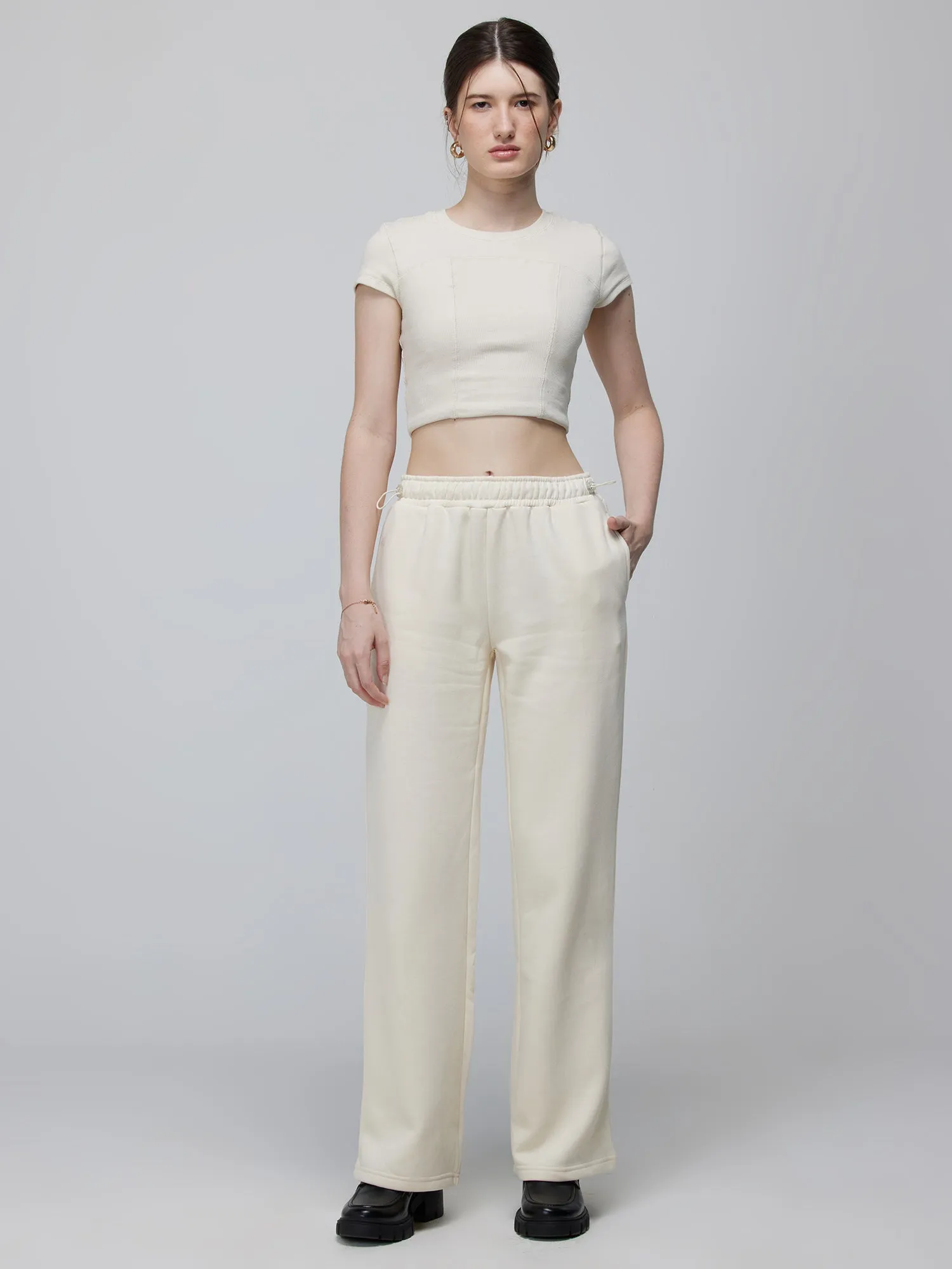 Ivory Relaxed Wide Leg Pants