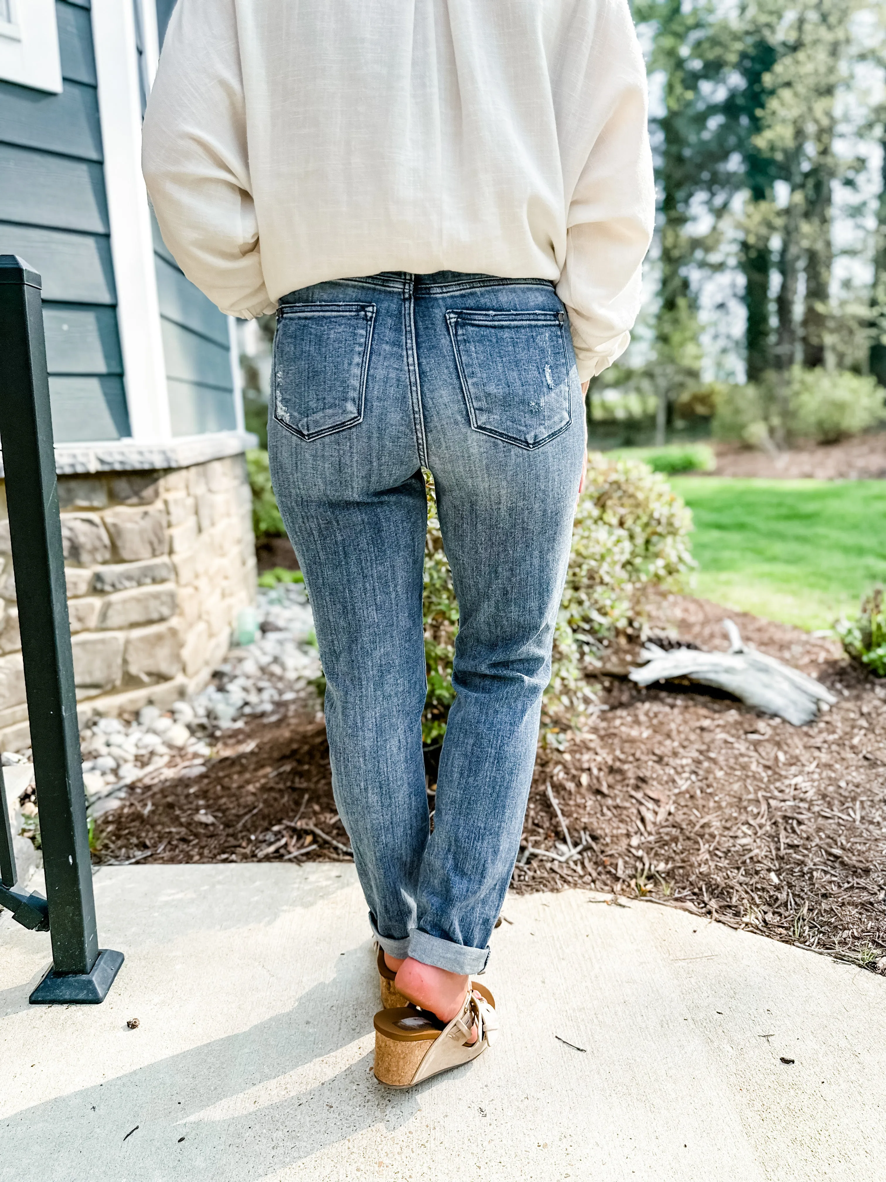 Judy Blue Weekender Dark Wash High Rise Boyfriend Jeans