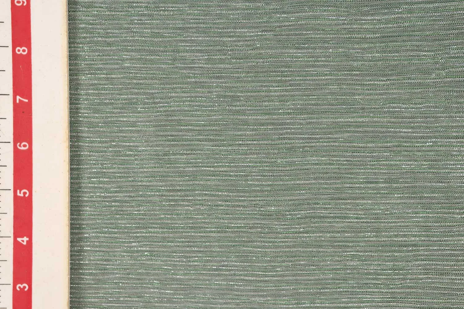 Light Green Pleated Lurex Knit Fabric