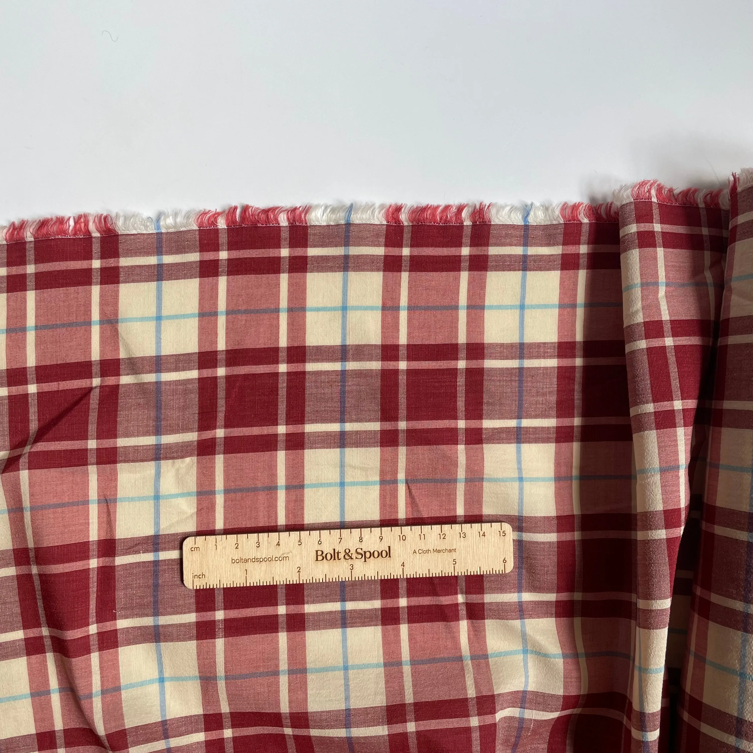 Linnet Cotton and Hemp Plaid - Red / Blue