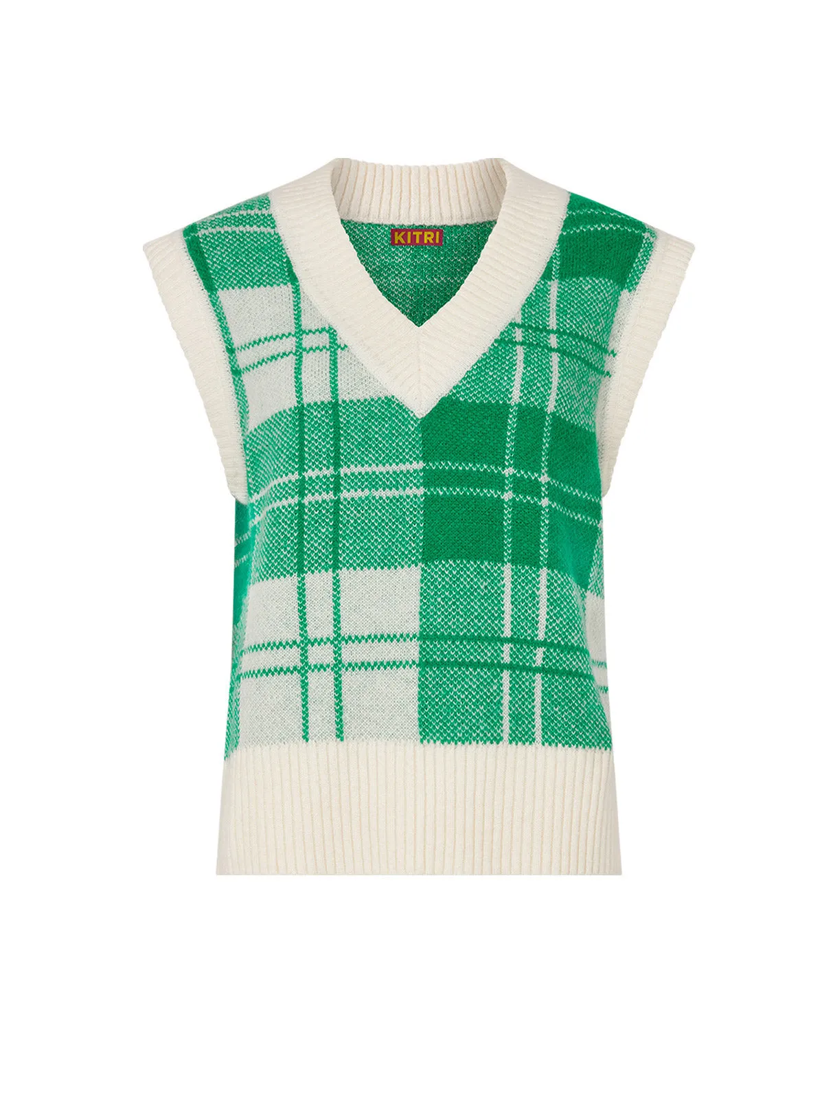 Meadow Green Check Knit Vest