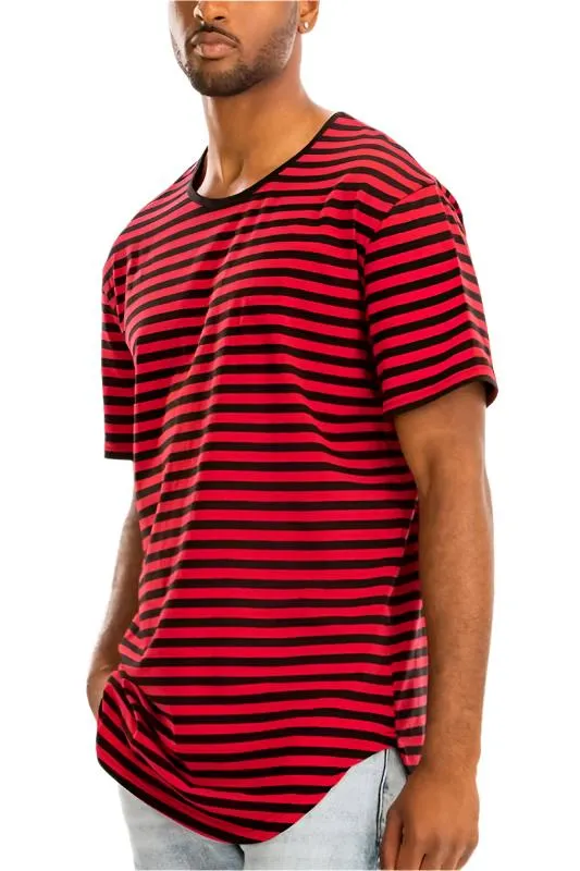 Mens Elongated Striped Shirts