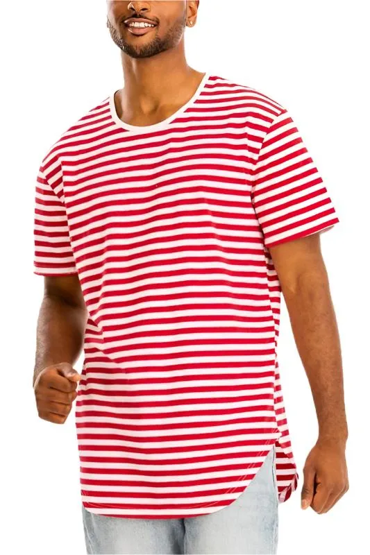 Mens Elongated Striped Shirts