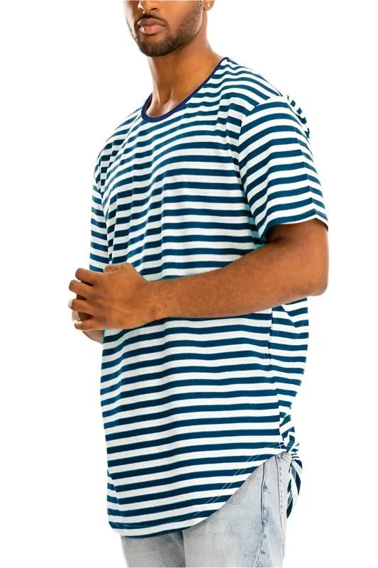 Mens Elongated Striped Shirts