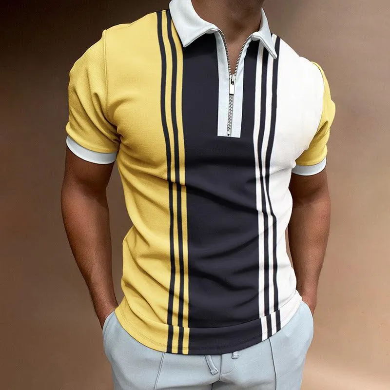 Men’s Modern Striped POLO Shirt - Cool Comfort