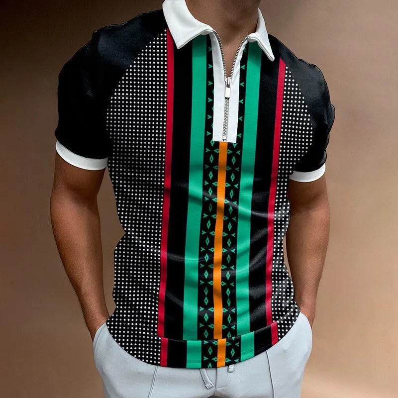 Men’s Modern Striped POLO Shirt - Cool Comfort