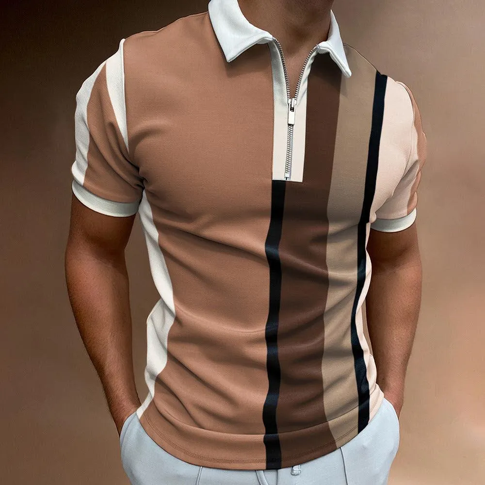 Men’s Modern Striped POLO Shirt - Cool Comfort