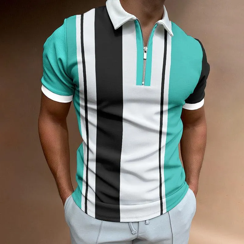 Men’s Modern Striped POLO Shirt - Cool Comfort