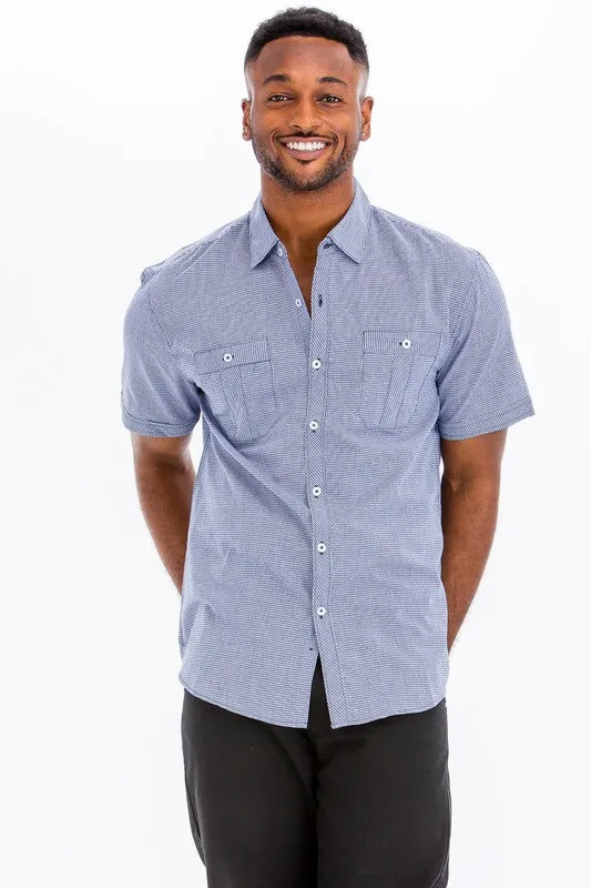 Mens Short Sleeve Button Down Shirt