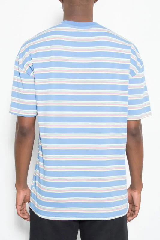 Mens Striped Round Neck T-Shirt