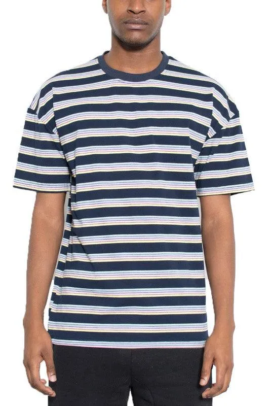 Mens Striped Round Neck T-Shirt