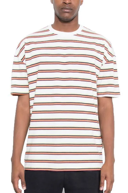 Mens Striped Round Neck T-Shirt