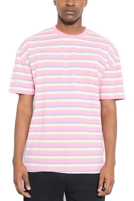 Mens Striped Round Neck T-Shirt