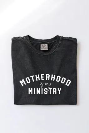 Motherhood is My Ministry Graphic Tee in Black