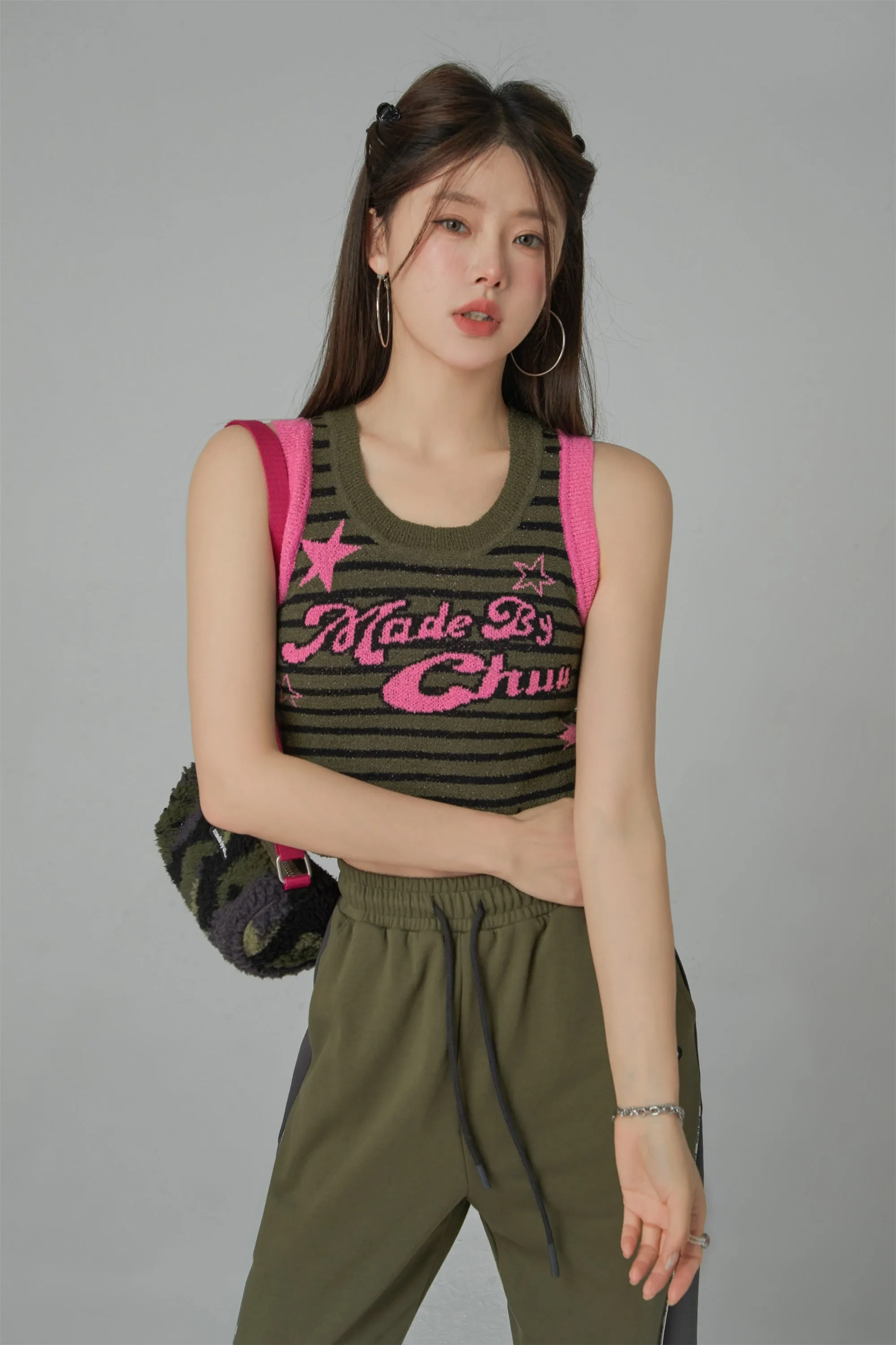 My Vision Striped U-Neck Sleeveless Shirt