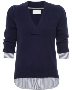 Navy Stripe Lucie Layered V Looker